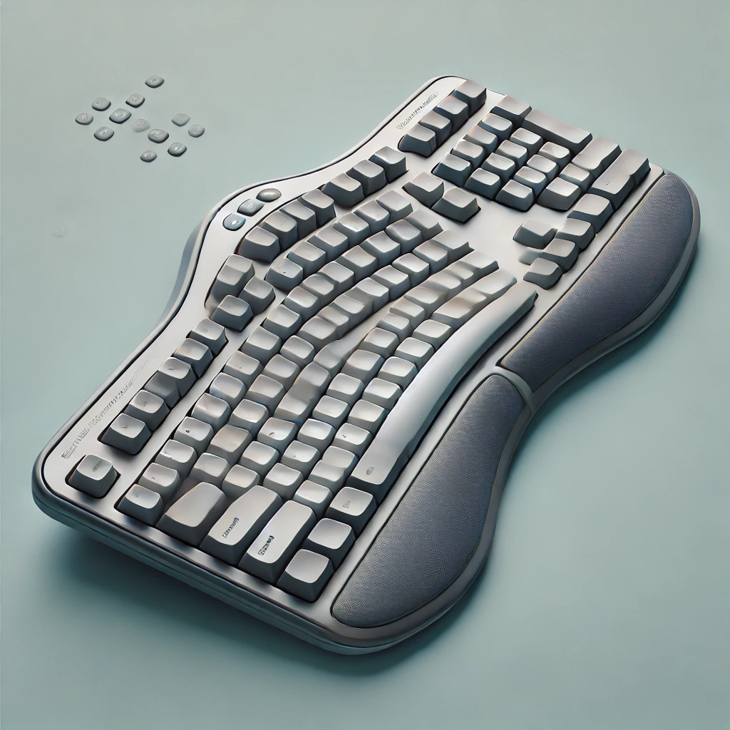 SilentKey TruForm - Ergonomic Keyboard with Whisper-Quiet Keys and Wrist Support